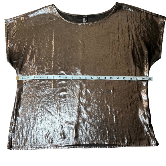 Dark Silver Gray Metallic Sheer Top by XXI - Picture 6 of 6